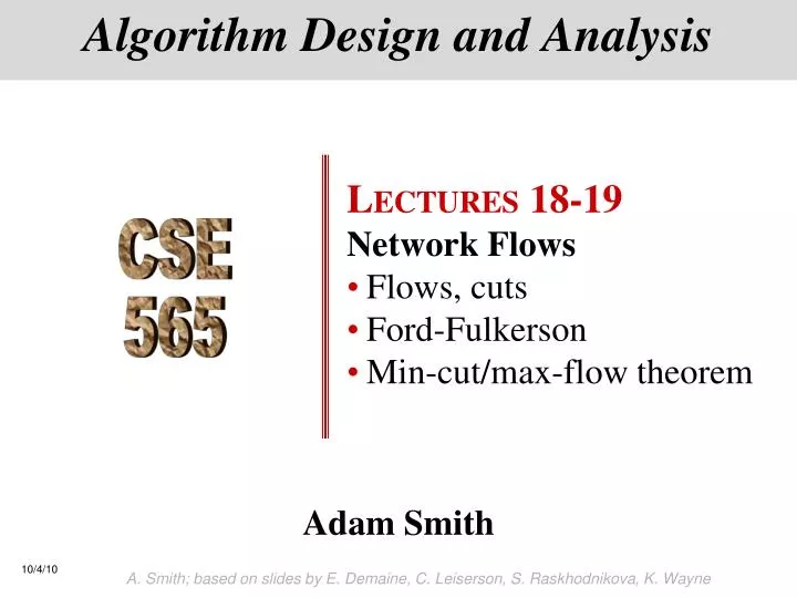 algorithm design and analysis