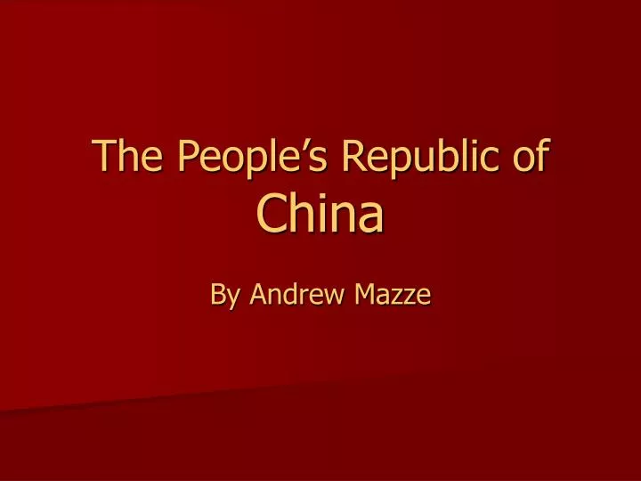 the people s republic of china