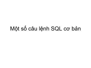 m t s c u l nh sql c b n