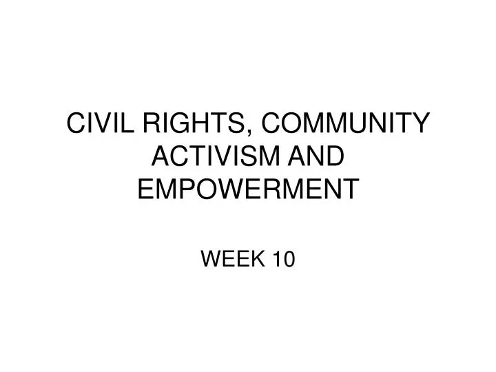 civil rights community activism and empowerment