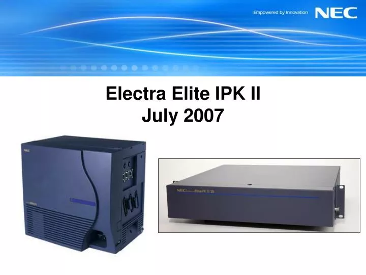 electra elite ipk ii july 2007