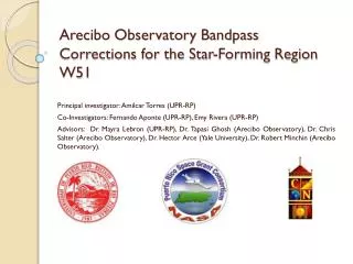 Arecibo Observatory Bandpass Corrections for the Star-Forming Region W51