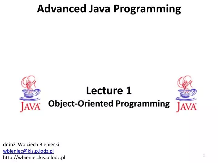 lecture 1 object oriented programming