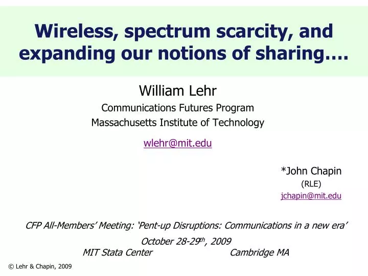 wireless spectrum scarcity and expanding our notions of sharing