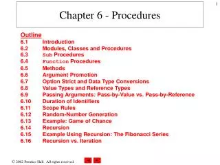 Chapter 6 - Procedures