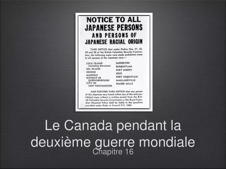 le canada pendant la deuxi me guerre mondiale