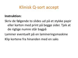 klinisk q sort accept