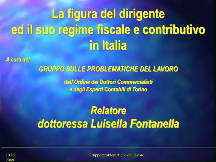 la figura del dirigente ed il suo regime fiscale e contributivo in italia