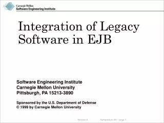 Integration of Legacy Software in EJB