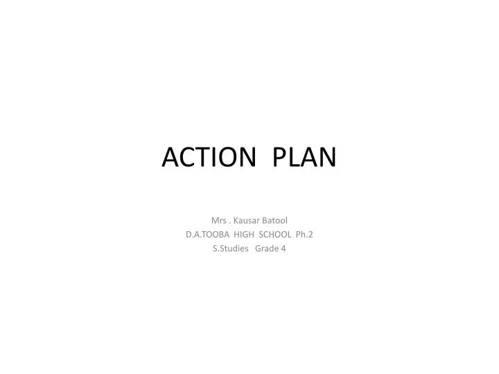 action plan