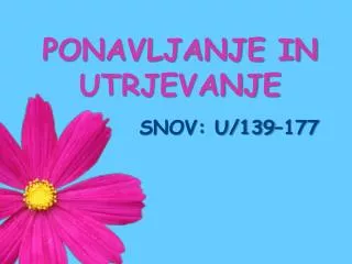 ponavljanje in utrjevanje
