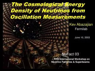 The Cosmological Energy Density of Neutrinos from Oscillation Measurements