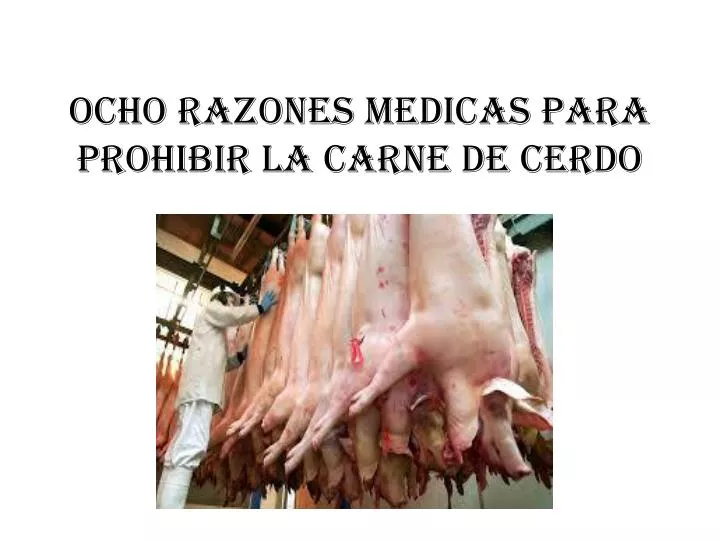 ocho razones medicas para prohibir la carne de cerdo