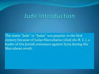 Jude Introduction