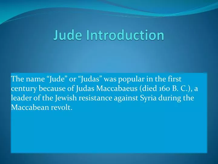 jude introduction