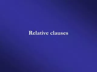 Relative clauses