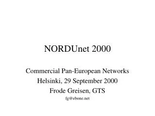 NORDUnet 2000