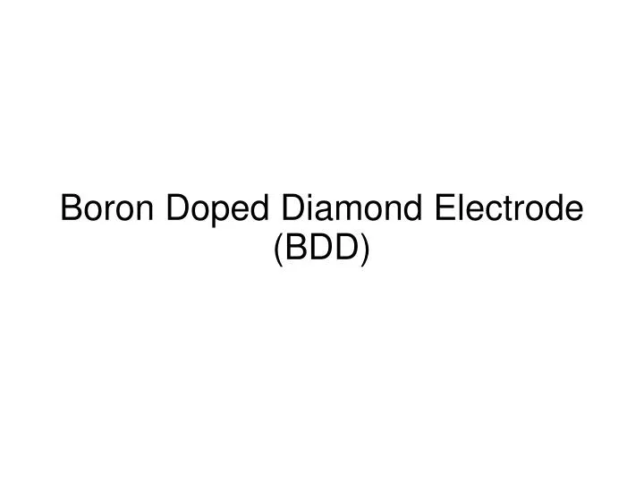 boron doped diamond electrode bdd