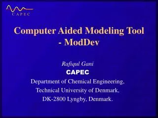 Computer Aided Modeling Tool - ModDev