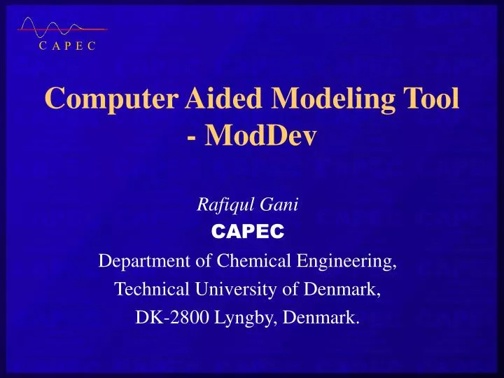 computer aided modeling tool moddev