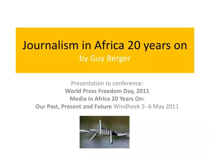 journalism in africa 20 years on by guy berger