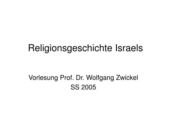 religionsgeschichte israels