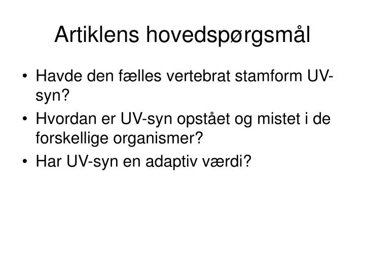 artiklens hovedsp rgsm l