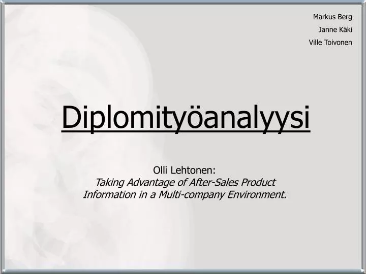 diplomity analyysi