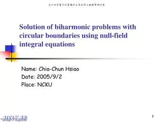 Solution of biharmonic problems with circular boundaries using null-field integral equations