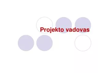 projekto vadovas