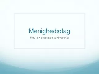 menighedsdag