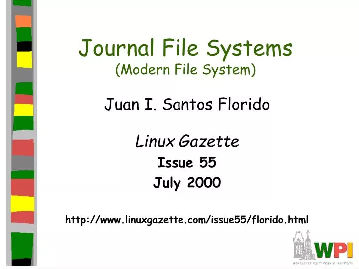 journal file systems modern file system