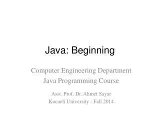 Java: Beginning