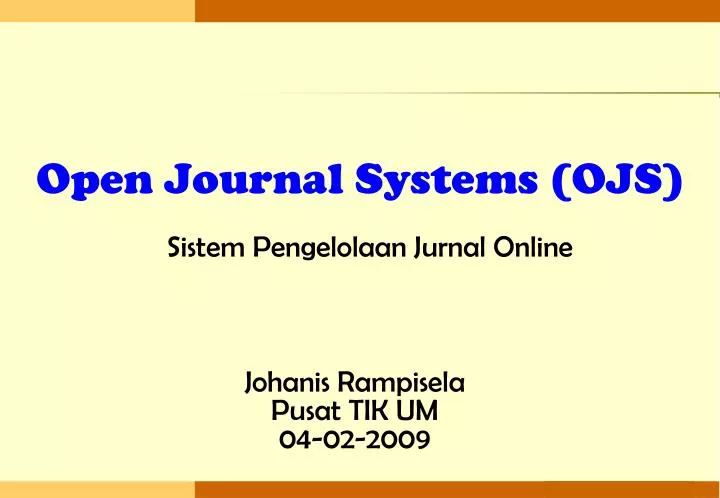 open journal systems ojs