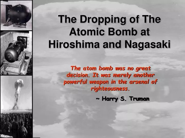 the dropping of the atomic bomb at hiroshima and nagasaki