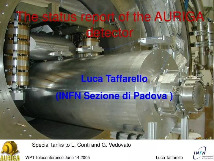 the status report of the auriga detector