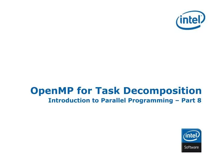 openmp for task decomposition