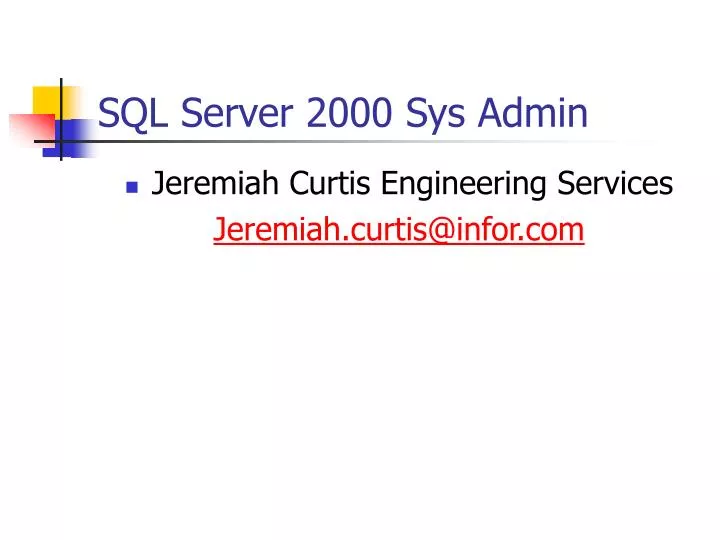 sql server 2000 sys admin