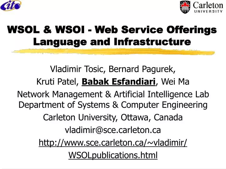 wsol wsoi web service offerings language and infrastructure