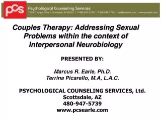 Couples Therapy: Addressing Sexual Problems within the context of Interpersonal Neurobiology