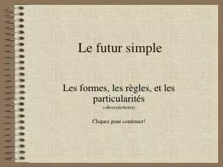 le futur simple