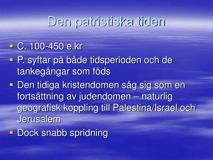 den patristiska tiden