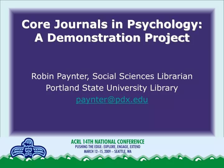 core journals in psychology a demonstration project