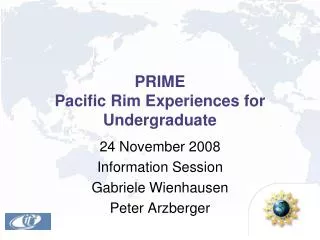 PRIME Pacific Rim Experiences for Undergraduate