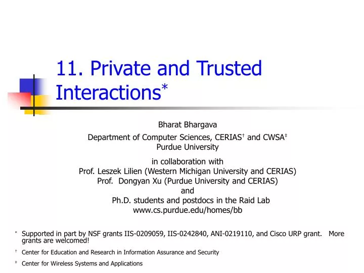 11 private and trusted interactions