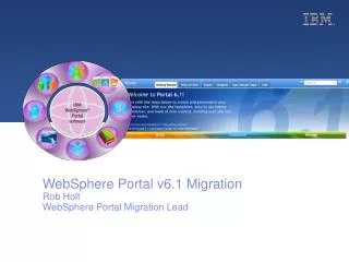 WebSphere Portal v6.1 Migration Rob Holt WebSphere Portal Migration Lead