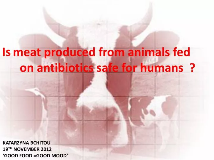 meat produced from animals fed on antibiotics safe for humans