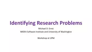 Identifying Research Problems