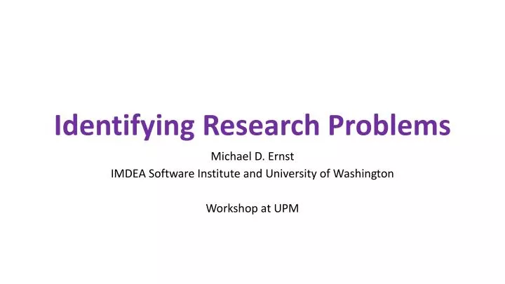 identifying research problems
