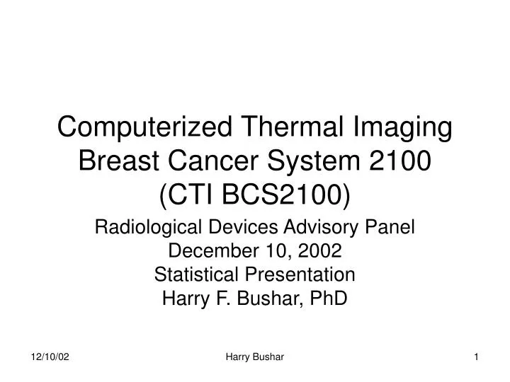 computerized thermal imaging breast cancer system 2100 cti bcs2100